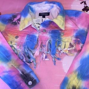 Cropped tie dye jacket